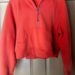 Scuba Oversized Half-Zip Hoodie Coral